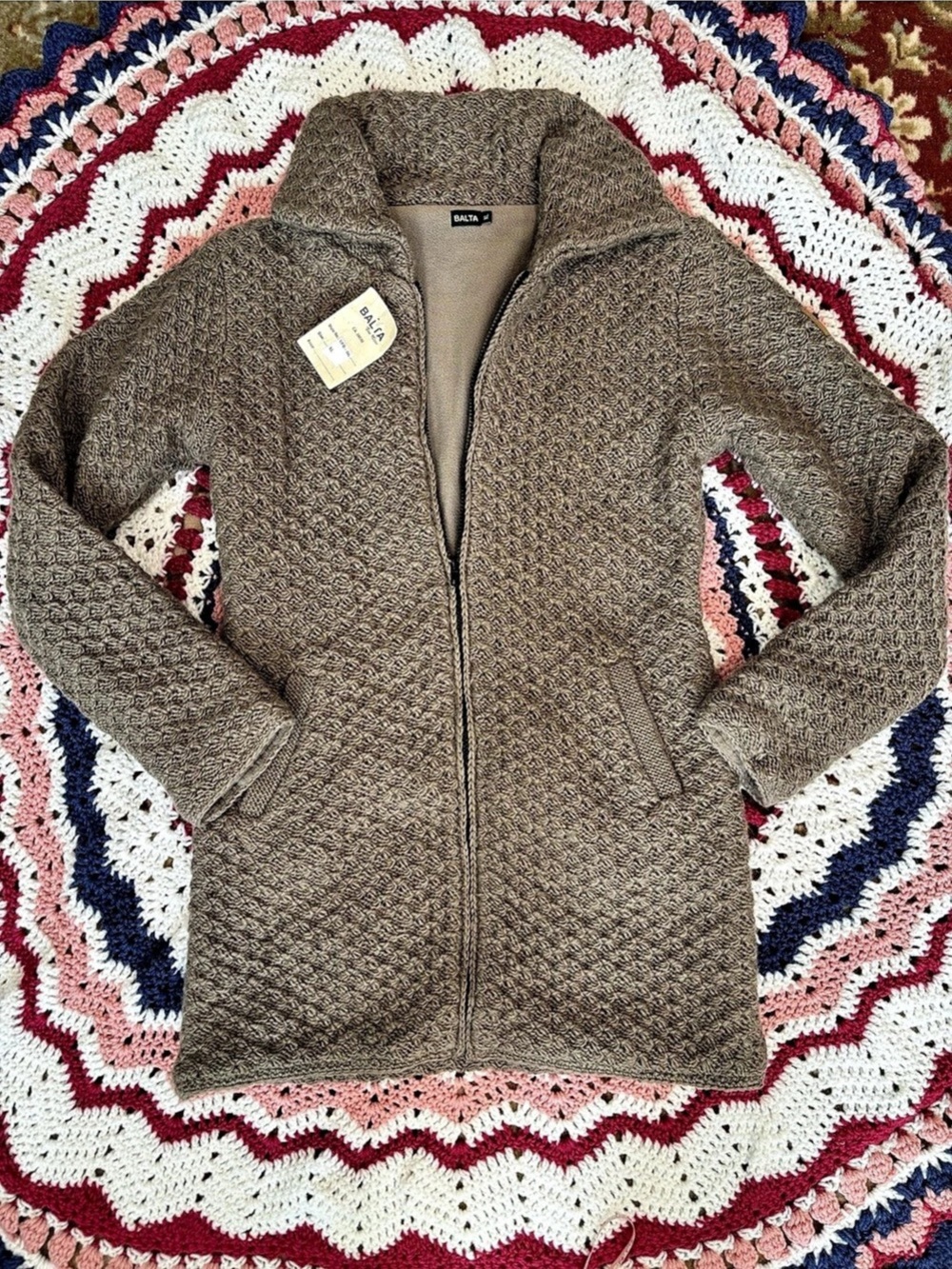 NWT Balta 100% wool handknit jacket